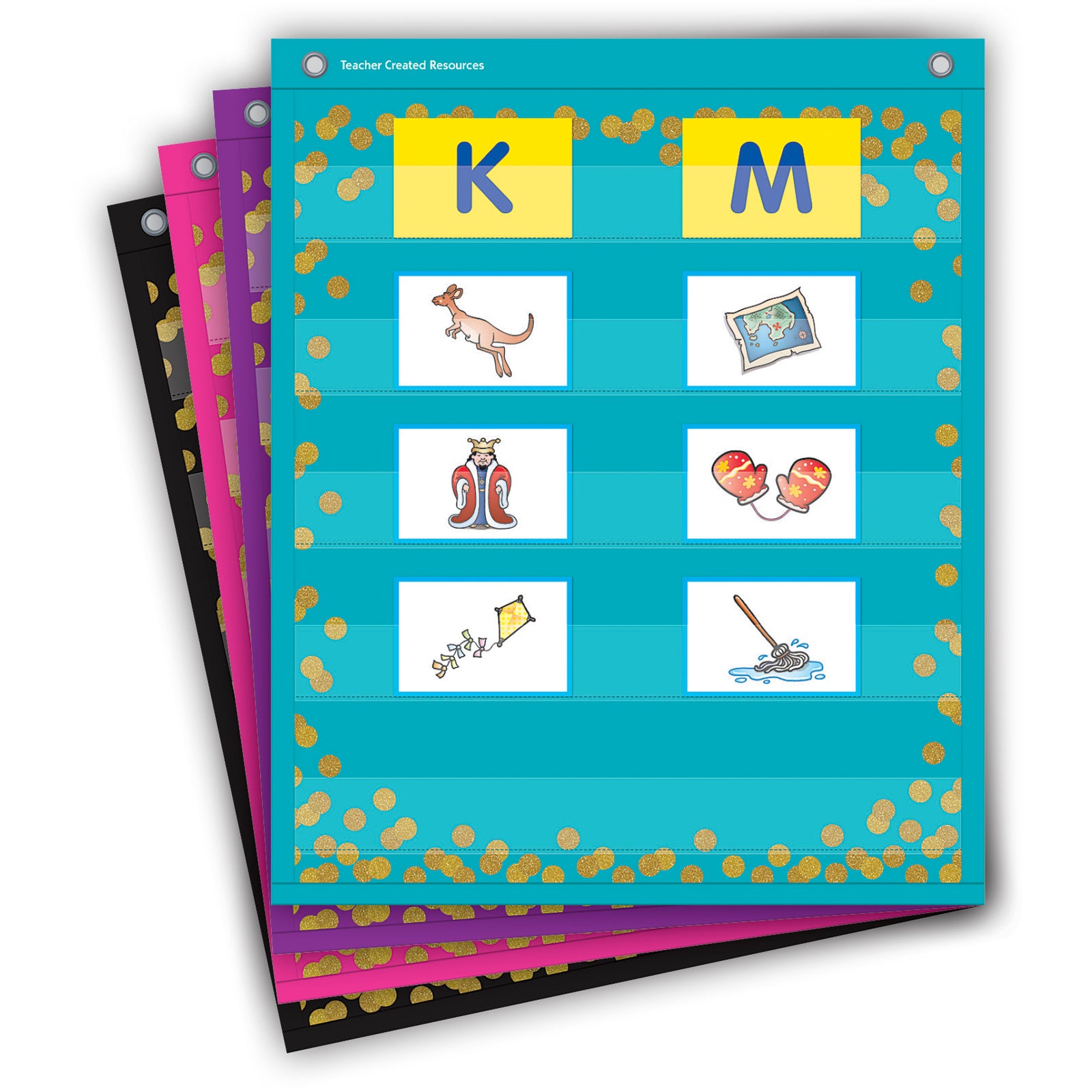 Confetti Colorful Magnetic Mini Pocket Charts (14" x 17")