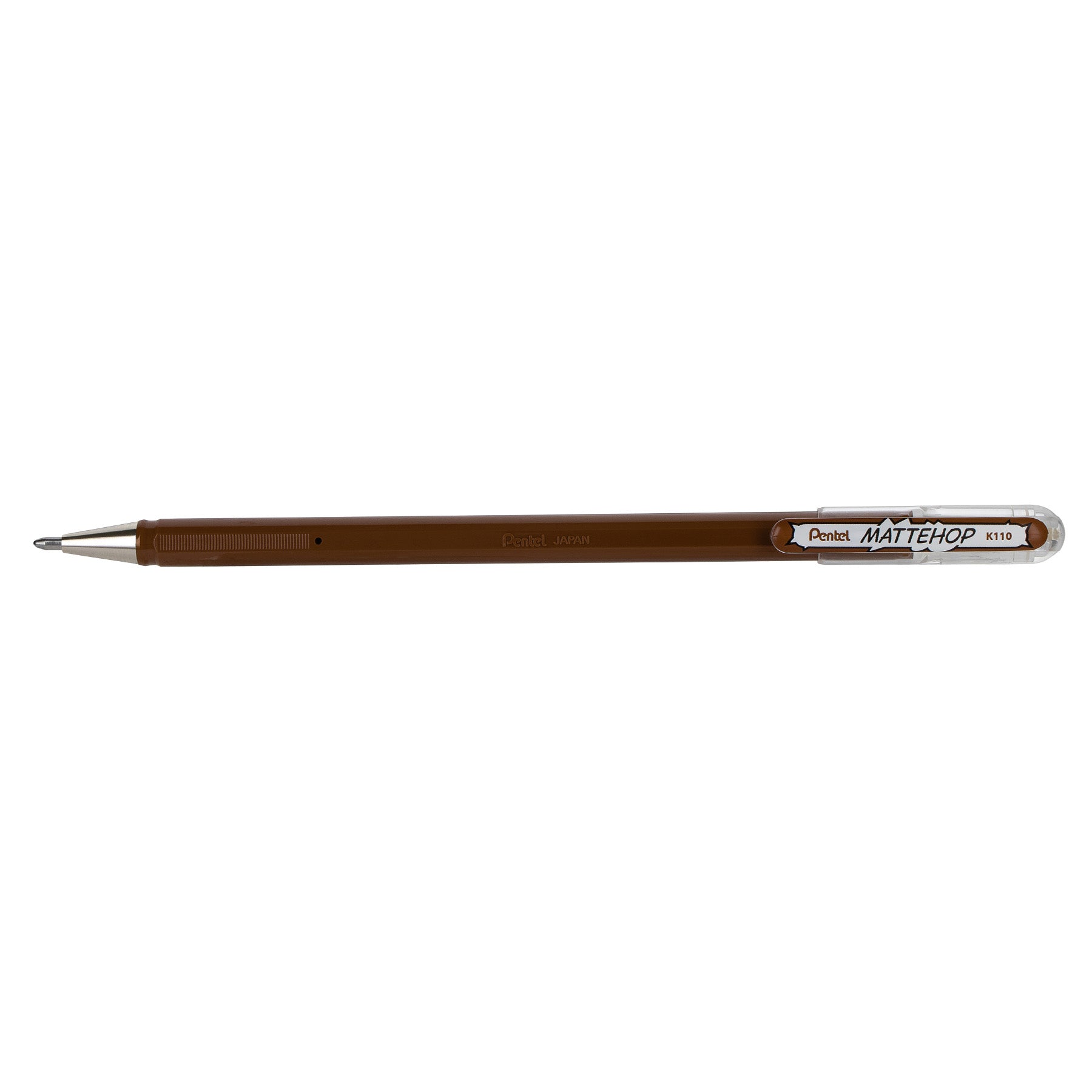 Hybrid MATTEHOP Gel Roller, 1.0mm, Matte Brown Ink. Pack of 12