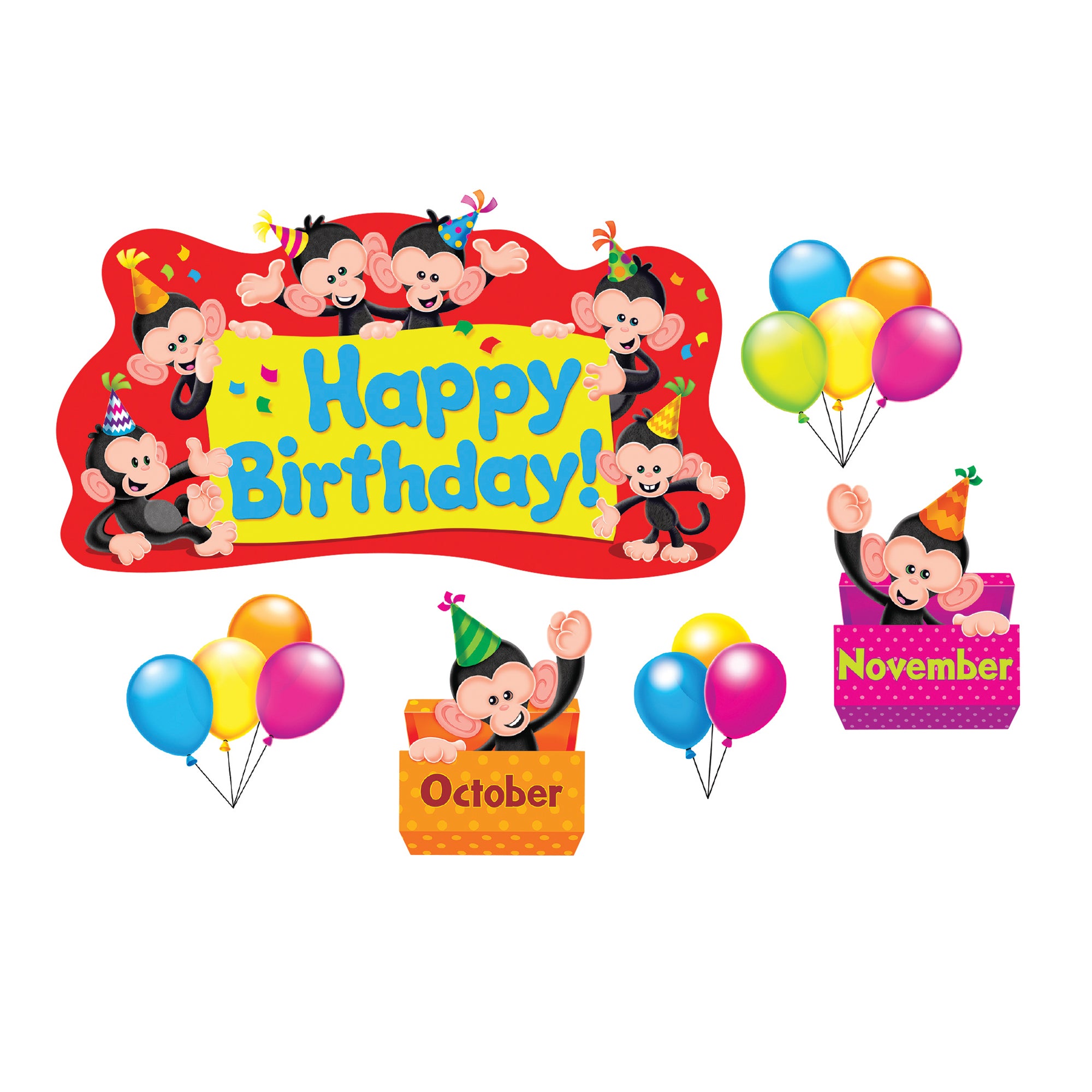 Monkey Mischief® Birthday Bulletin Board Set