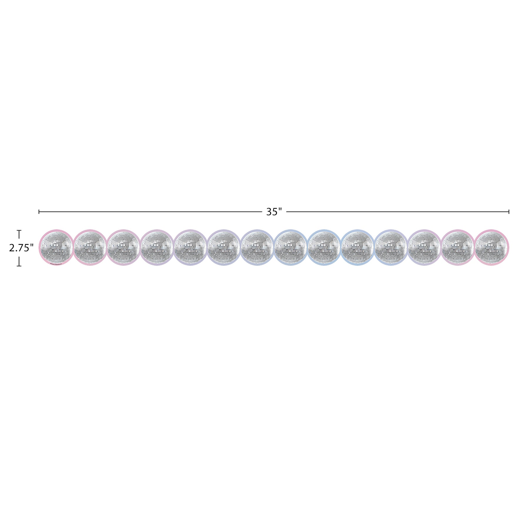Disco Balls Die-Cut Border Trim, 35 Feet