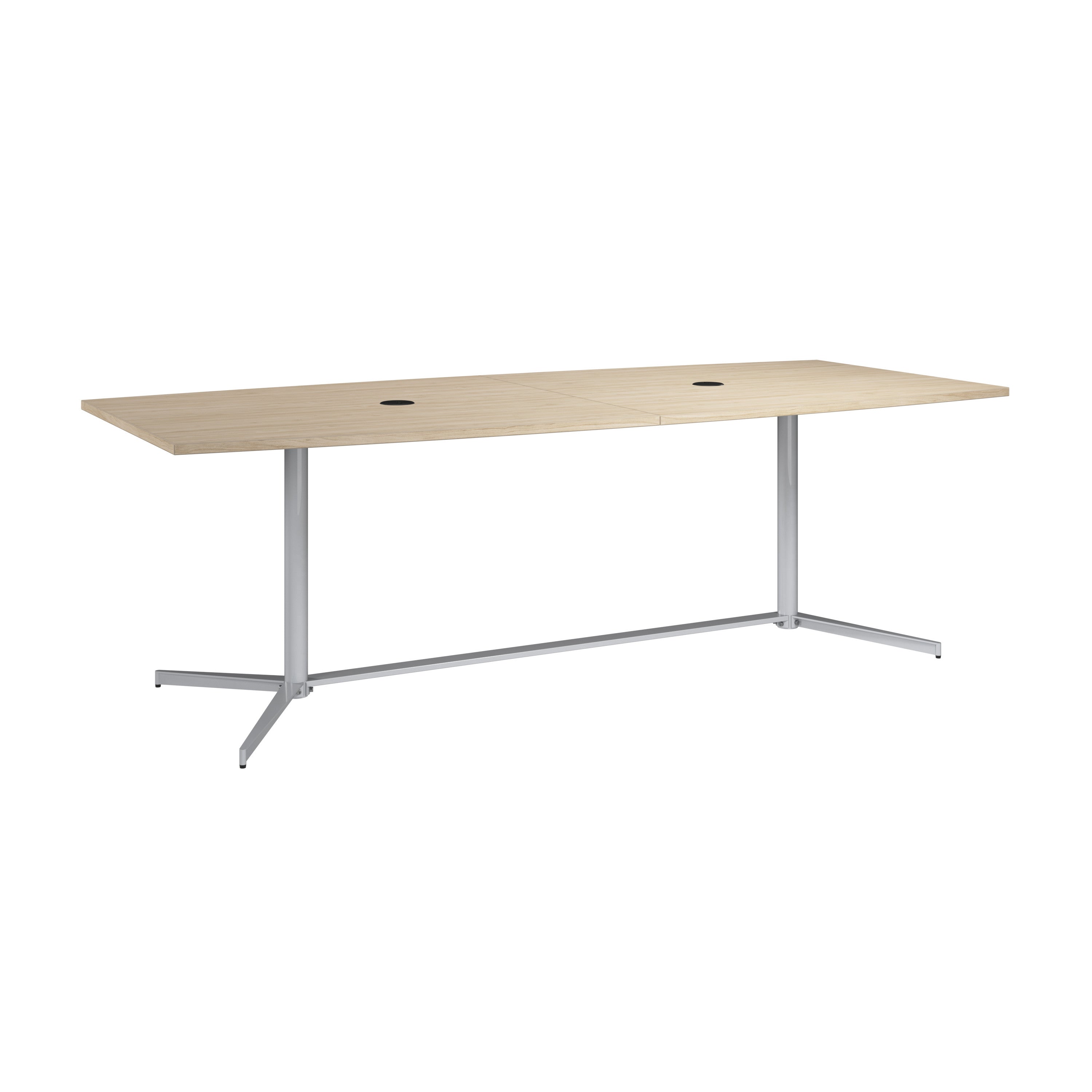 Bush Business Furniture 96-inch Office Conference Table with Metal Base in Natural Elm - 95.19" Width x 42" Depth x 28.65" Height