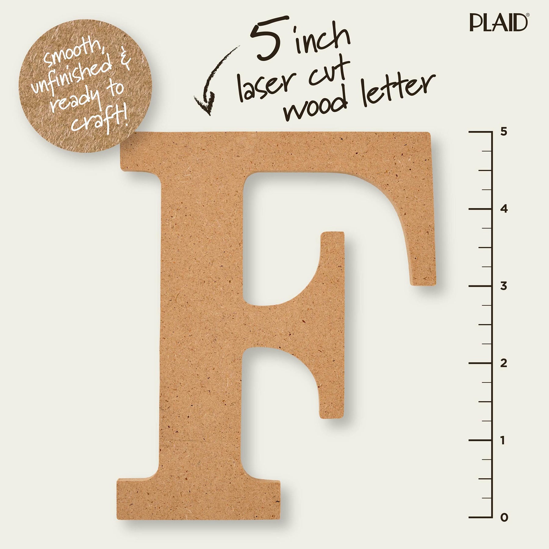 MDF Letter, F, 5 Inch