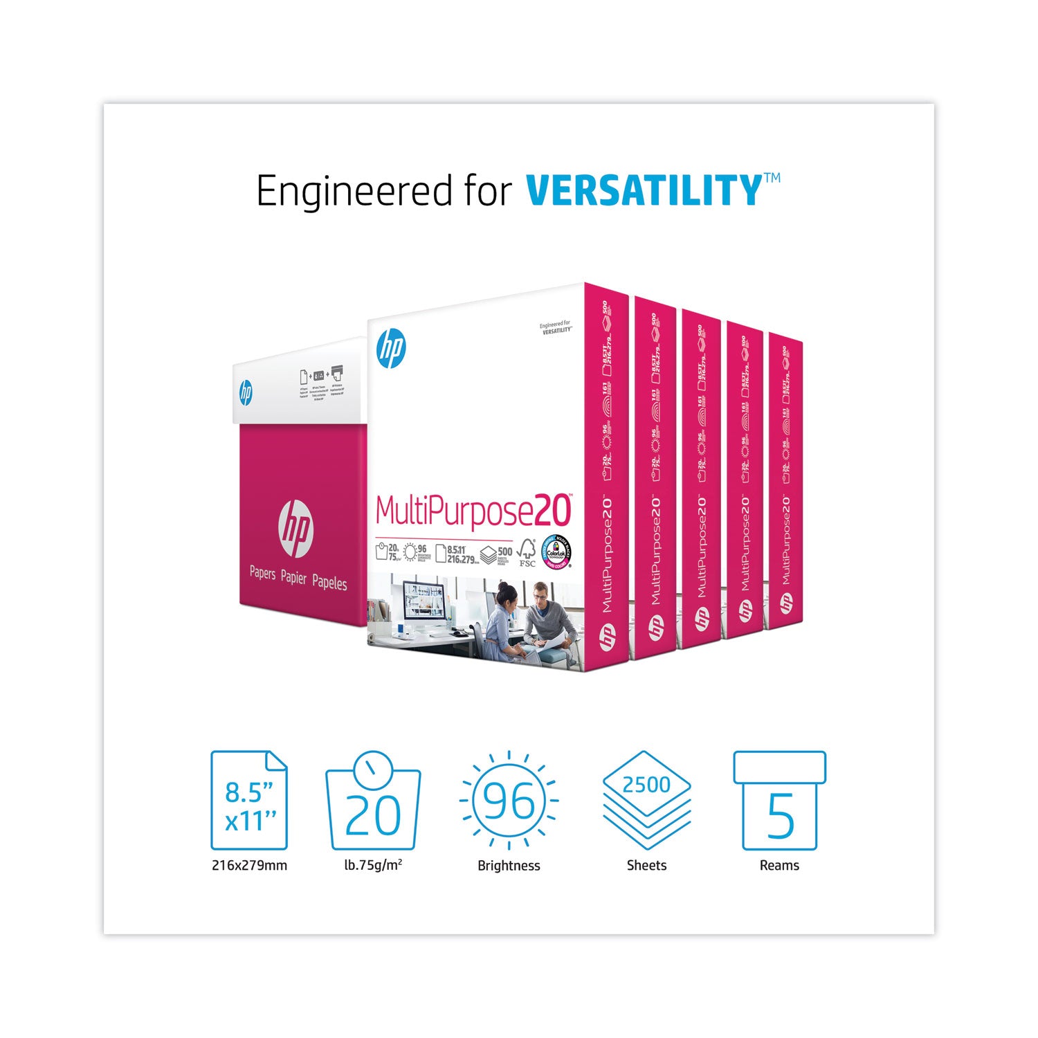 HP Papers Multipurpose20 Copy Paper - White