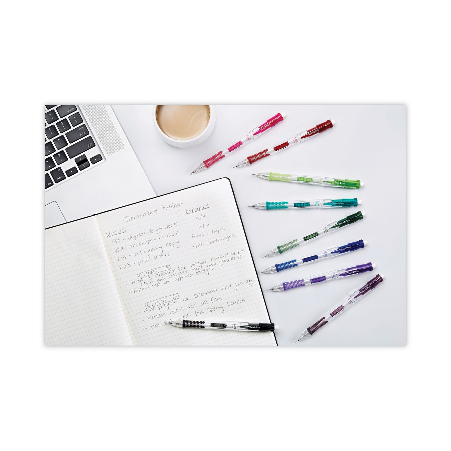 Paper Mate Clearpoint Mechanical Pencils - 0.7 mm Lead - Assorted Barrel - 10 / Pack