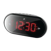 GPX Dual Alarm AM/FM Clock Radio with 1.2-inch RED LED Display, and AUX-in