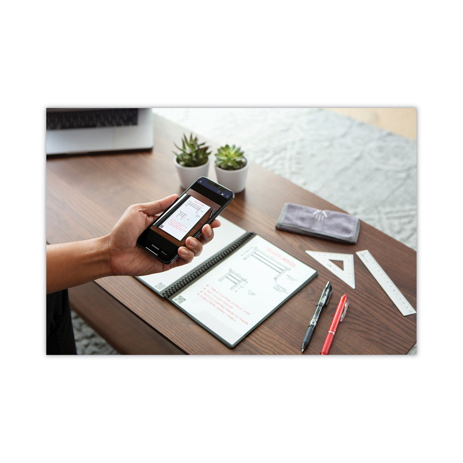 Fusion Smart Notebook, Seven Assorted Page Formats (Set 1), Black Cover, (21) 8.8 x 6 Sheets