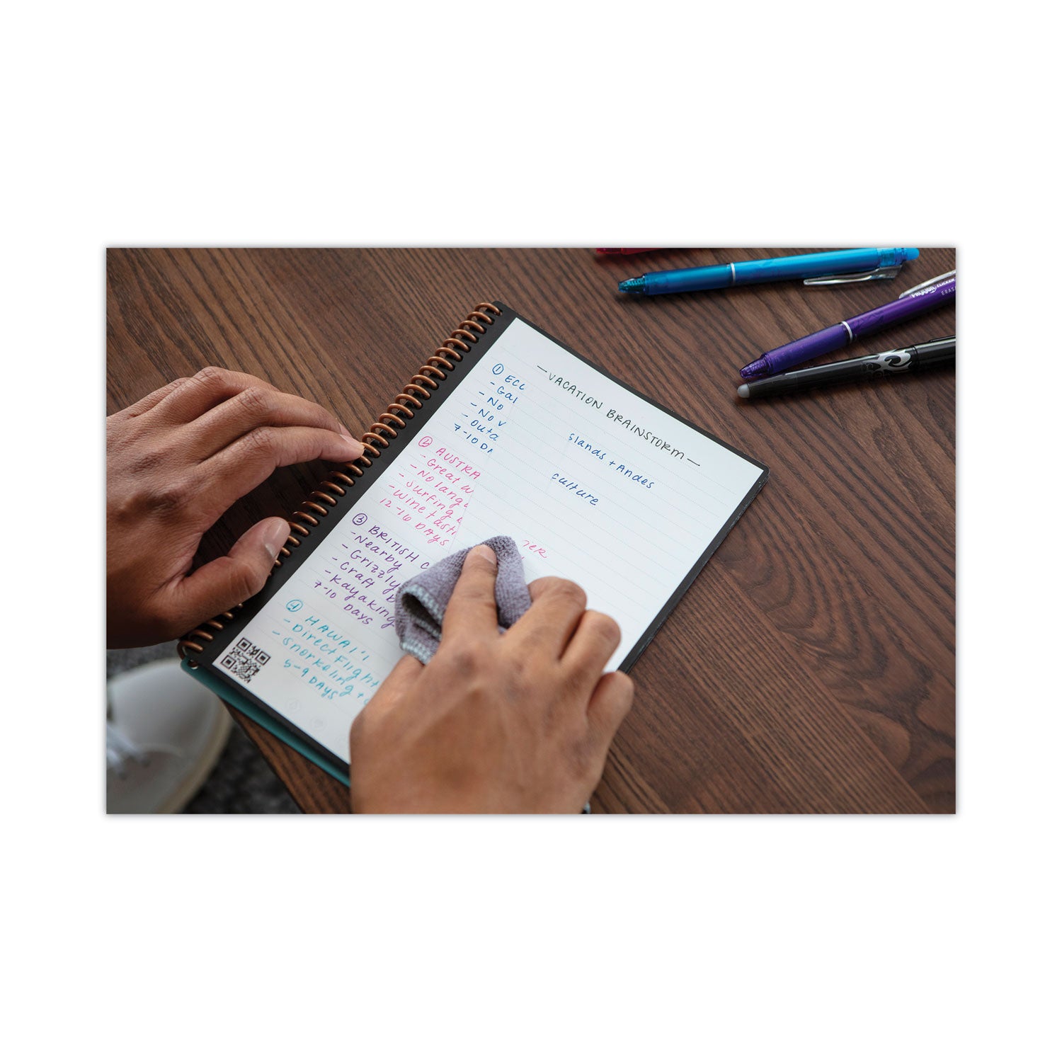 Fusion Smart Notebook, Seven Assorted Page Formats (Set 1), Black Cover, (21) 8.8 x 6 Sheets