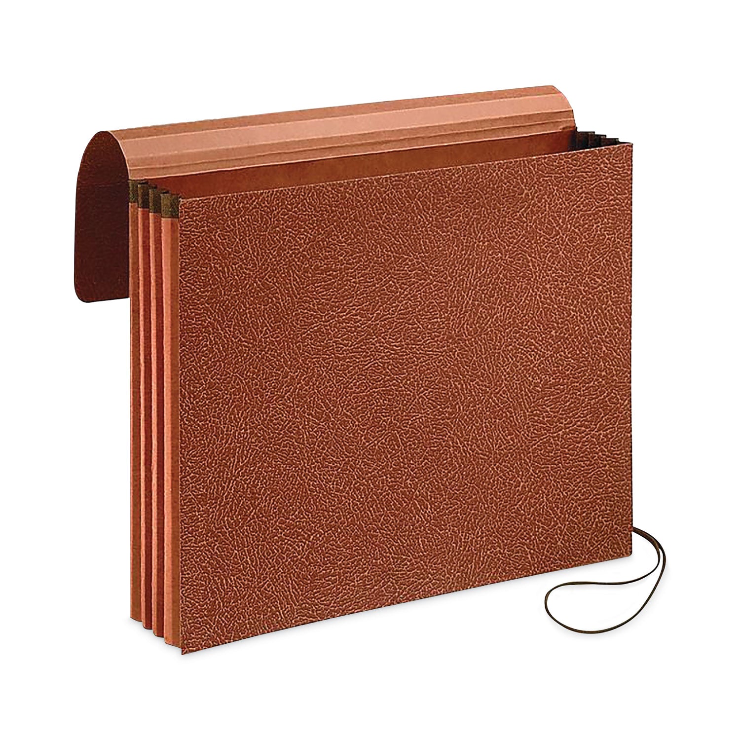 Earthwise by Pendaflex Recycled Expanding Wallet, 5.25" Expansion, 1 Section, Elastic Cord Closure, Legal Size, Redrope