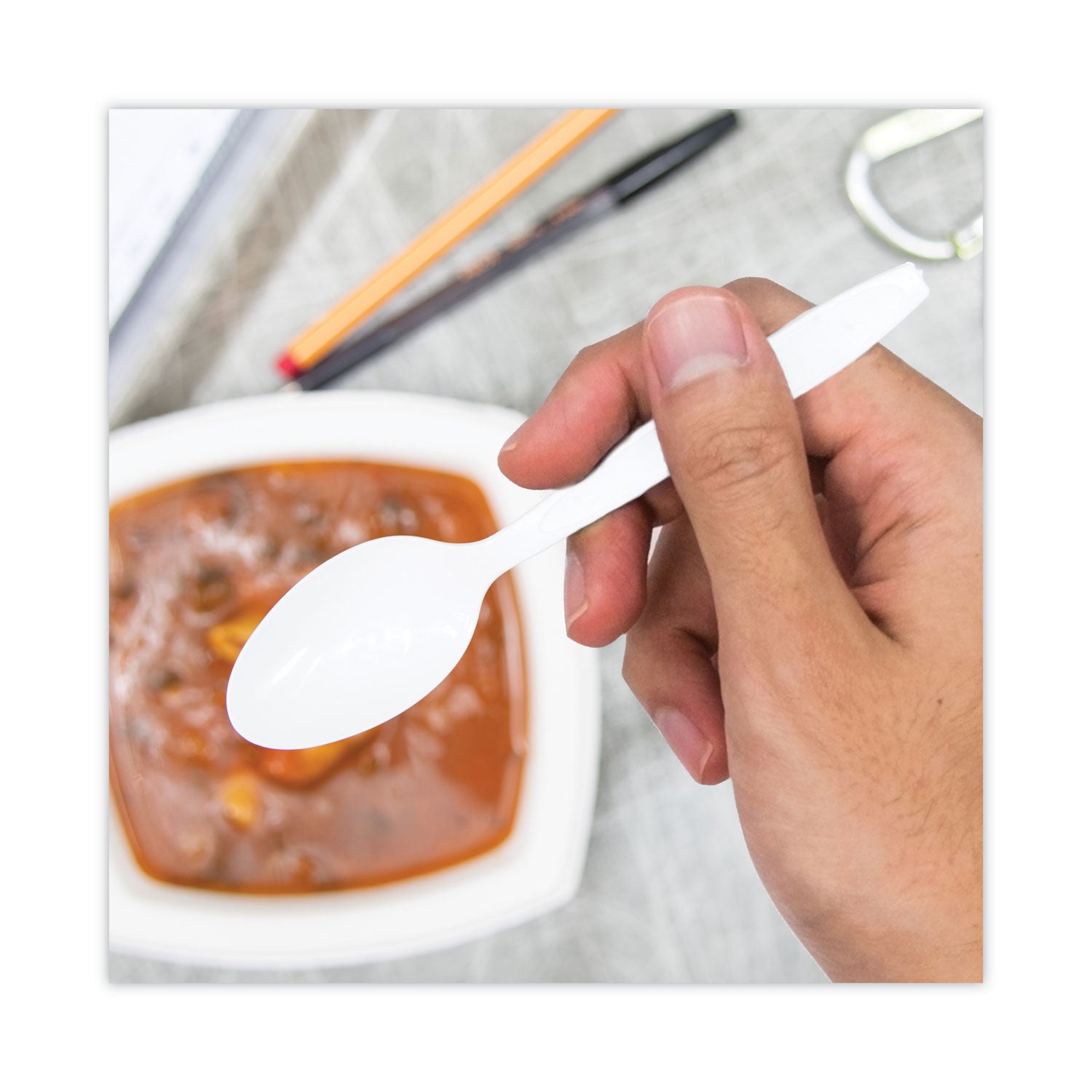 Spoon - Food - Disposable - White - 1000 / Carton