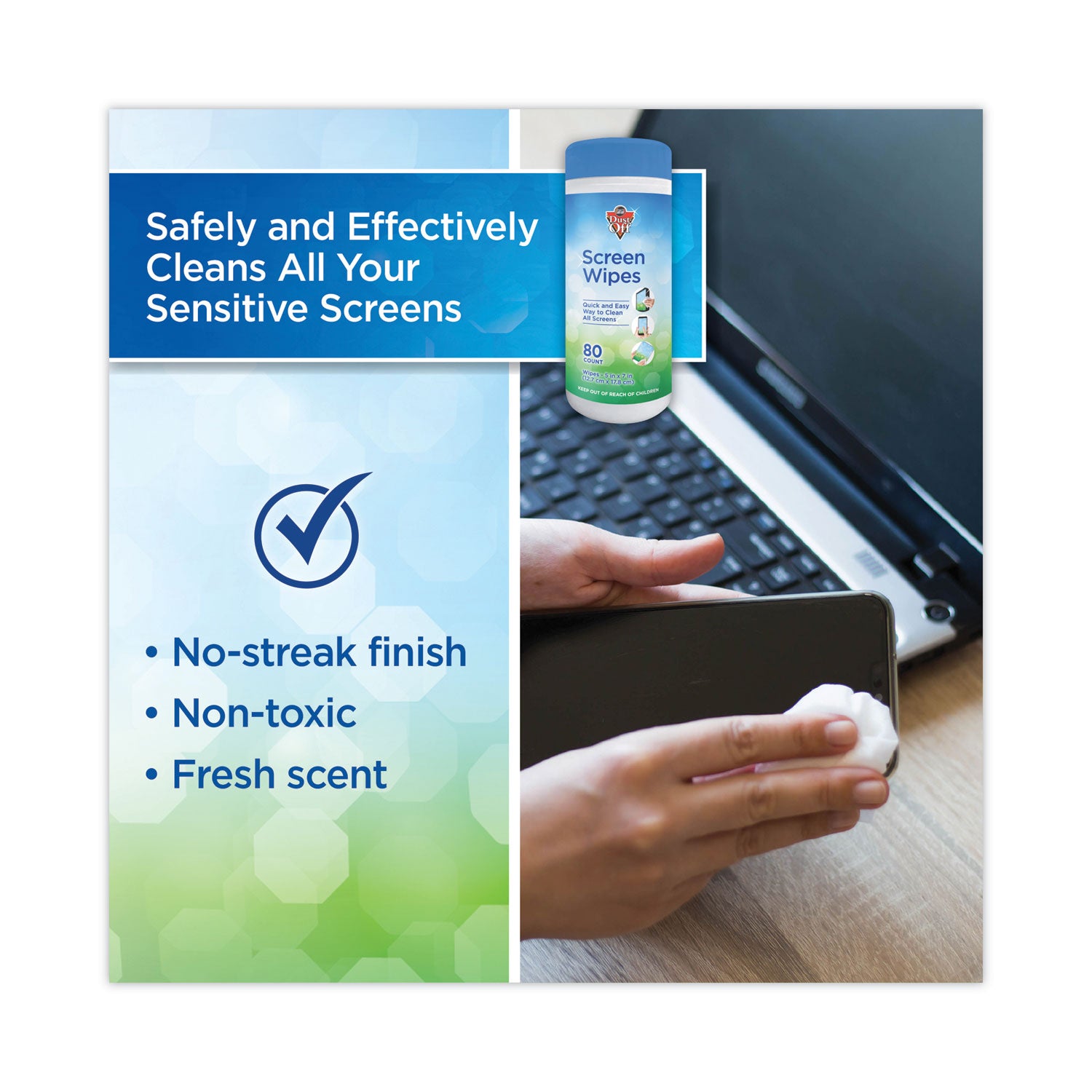 For Monitor - Streak-free, Pre-moistened, Non-abrasive, Alcohol-free, Anti-static - White - 80/Tub - 1 Each