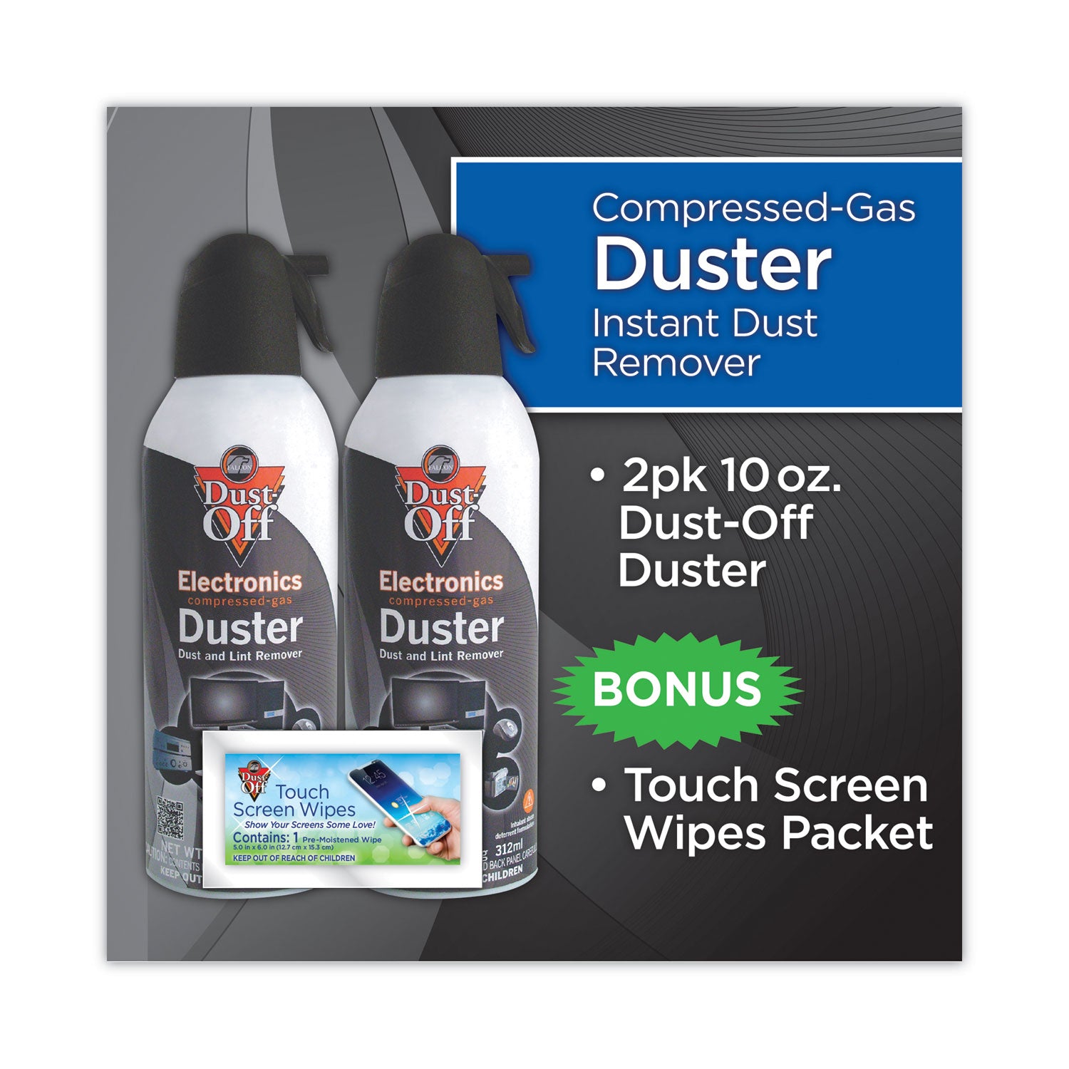 Falcon Dust-Off Compressed Gas Duster - Ozone-safe, Moisture-free - 2 / Pack