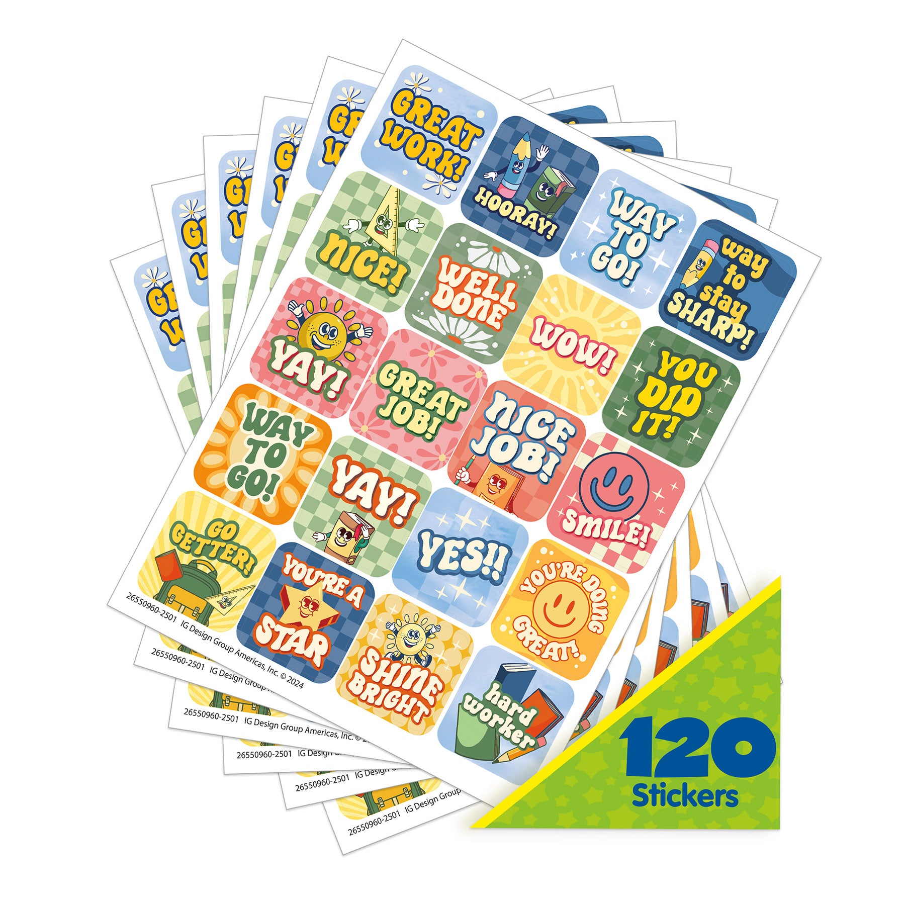 S'Cool Era Theme Stickers, 120 Per Pack, 12 Packs