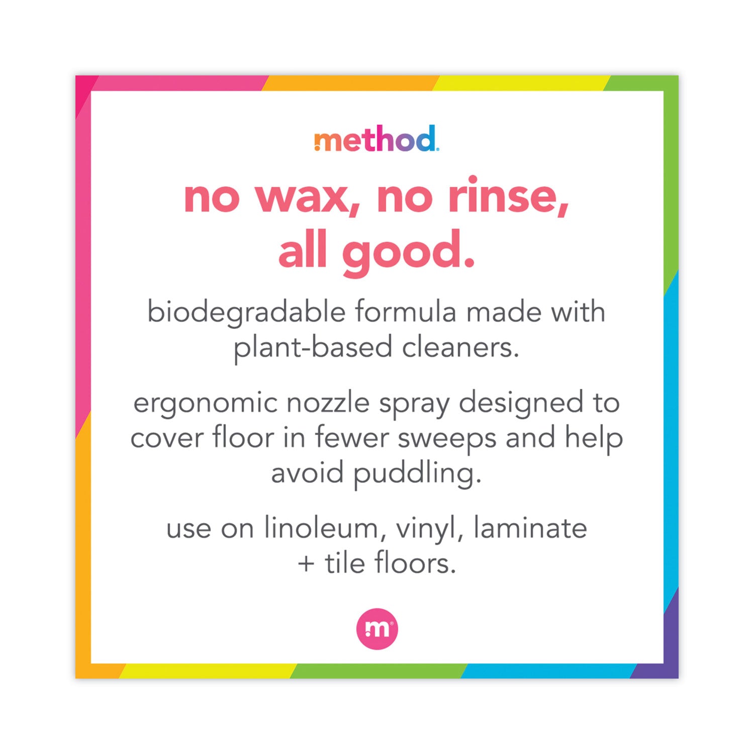 Method Squirt + Mop Hard Floor Cleaner - Ready-To-Use - 25 fl oz (0.8 quart) - Lemon Ginger Scent - Non-toxic, Deodorize, Triclosan-free - Lemon - 1 Each