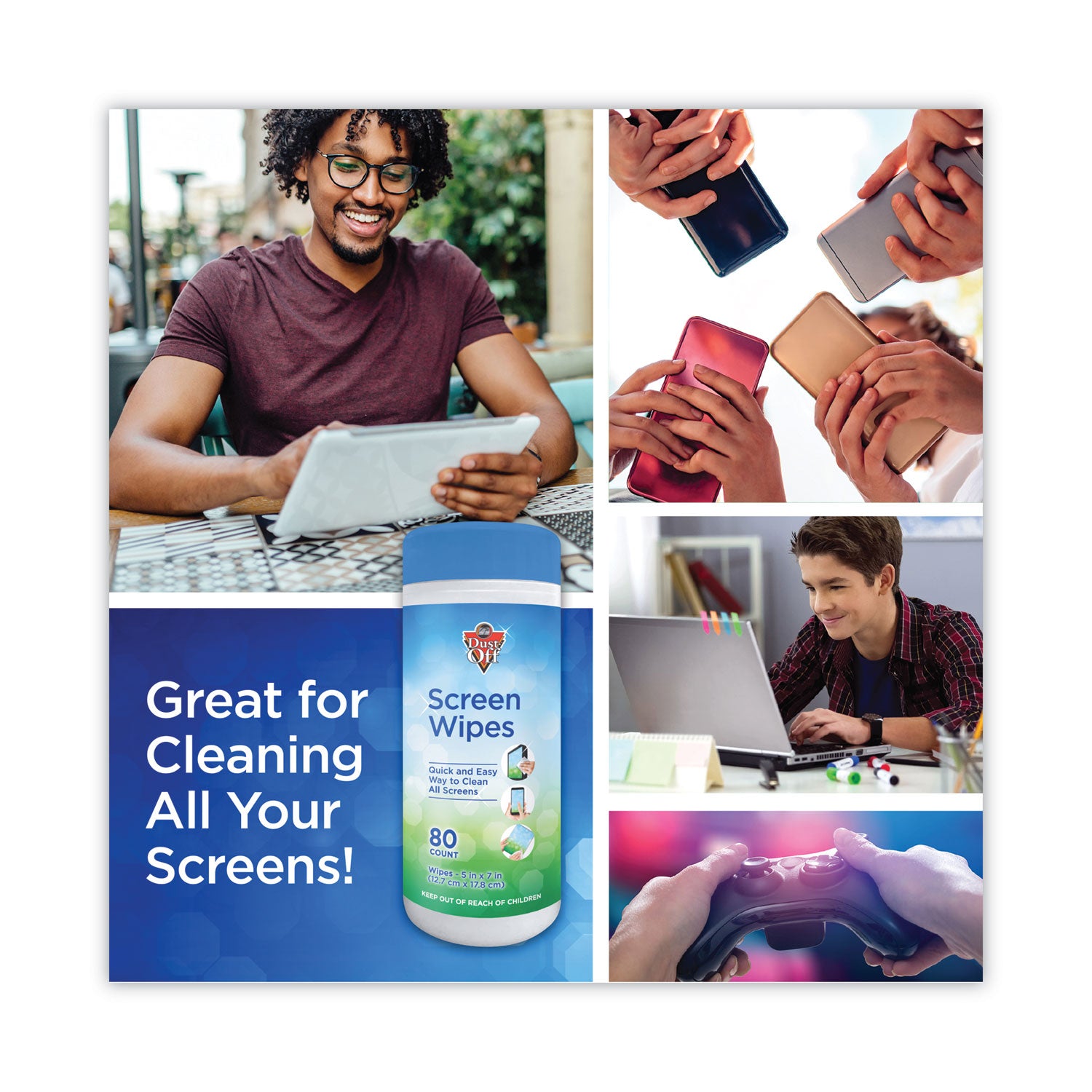 For Monitor - Streak-free, Pre-moistened, Non-abrasive, Alcohol-free, Anti-static - White - 80/Tub - 1 Each