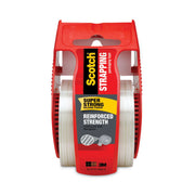 Reinforced Strength Shipping And Strapping Tape In Dispenser, 1.5" Core, 1.88" X 10 Yds, Clear