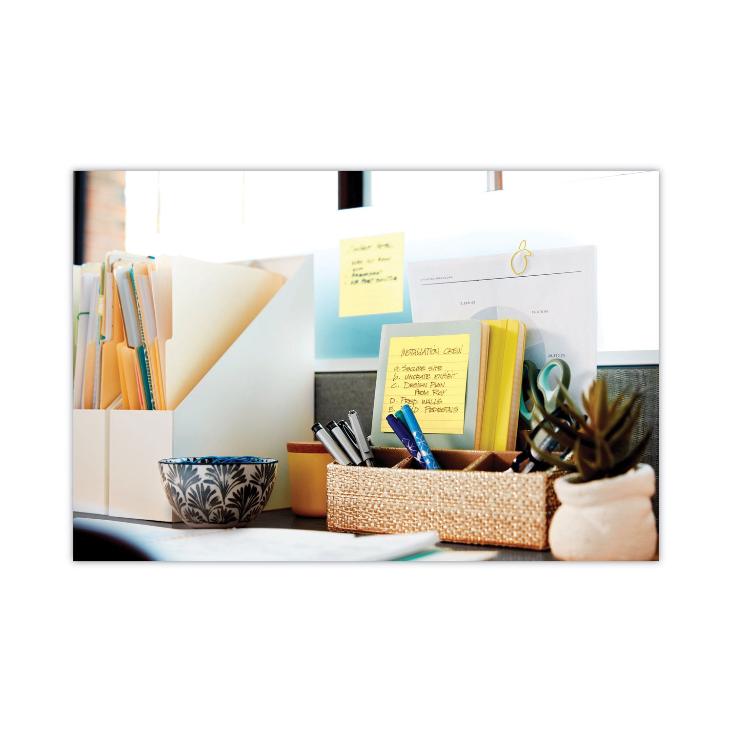 Post-it&reg; Lined Notes - 300 - 4" Flag/Note Width x 4" Flag/Note Length - Square - 300 Sheets per Pad - Ruled - Canary Yellow - Paper - Recyclable - 1 Pad