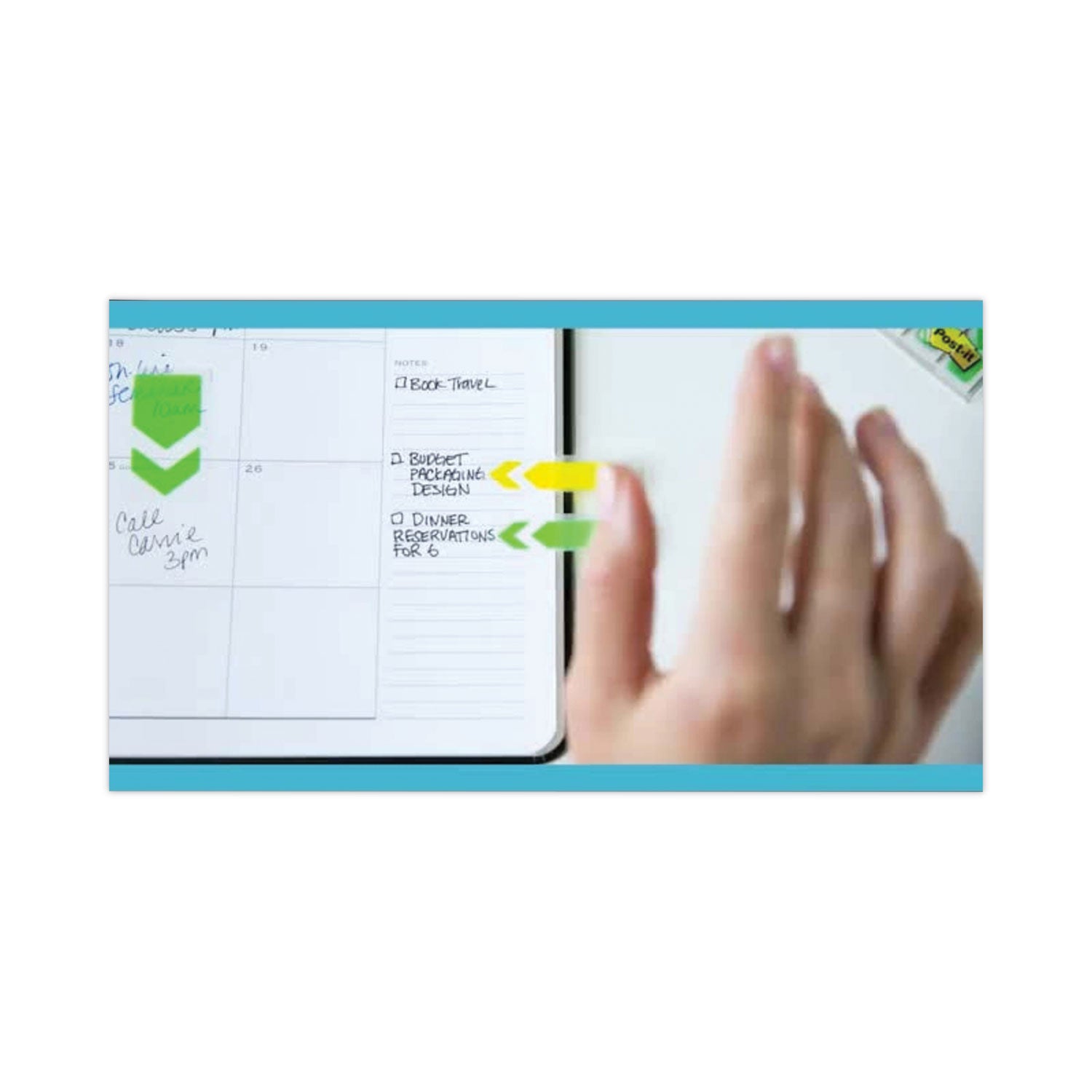 484 - 1" Flag/Note Width x 1 1/2" Flag/Note Length, 1/2" Flag/Note Width x 1 1/2" Flag/Note Length - Rectangle, Arrow - Unruled - Blue, Yellow, Yellow, Green, Pink, Assorted - Self-adhesive, Removable - Dispenser Included - 1 Pack