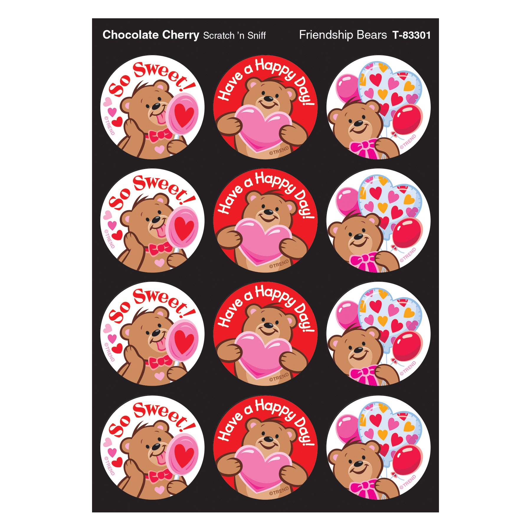 Friendship Bears/Chocolate Cherry Stinky Stickers®, 48 Count