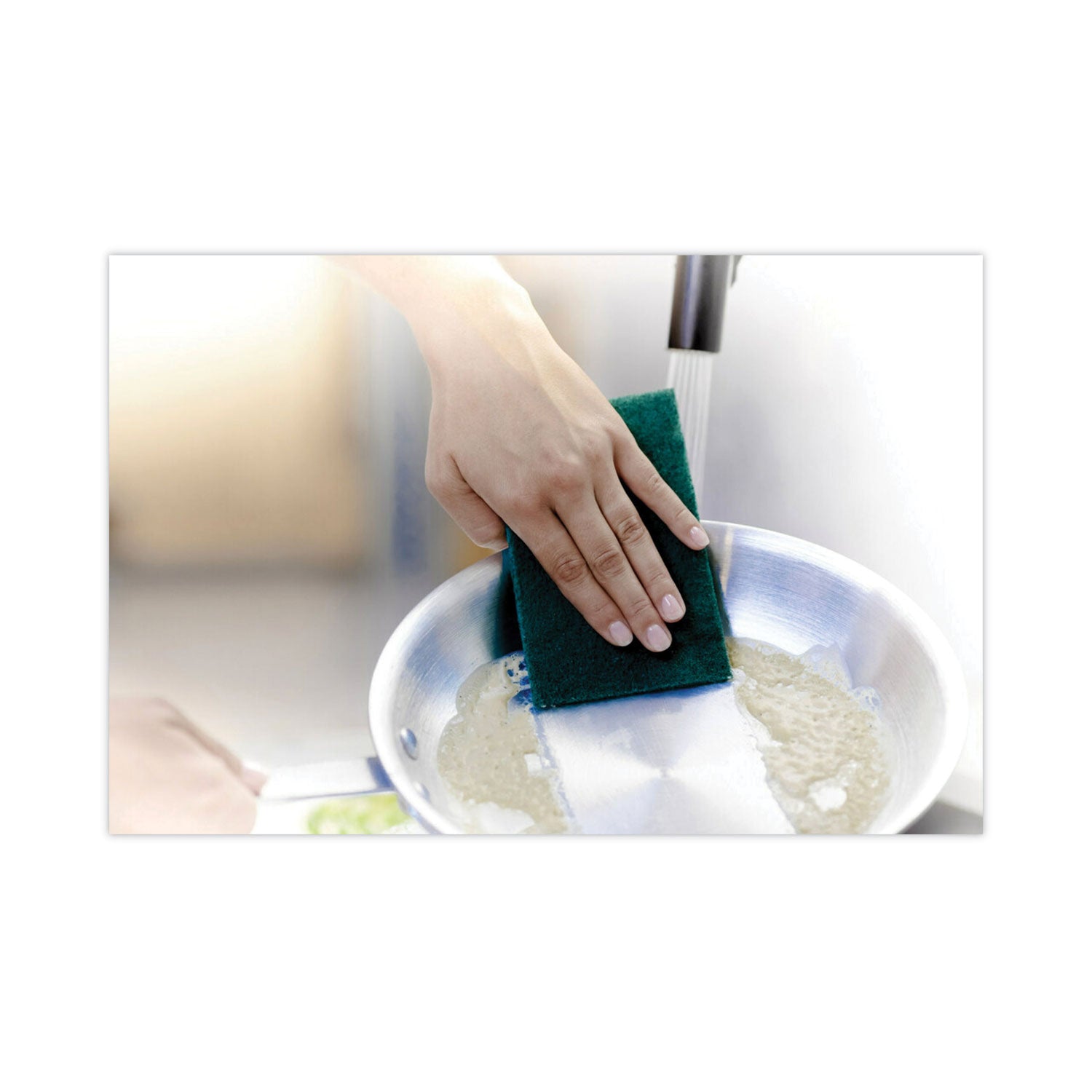 Heavy-Duty Scouring Pad, 3.8 X 6, Green, 5/carton