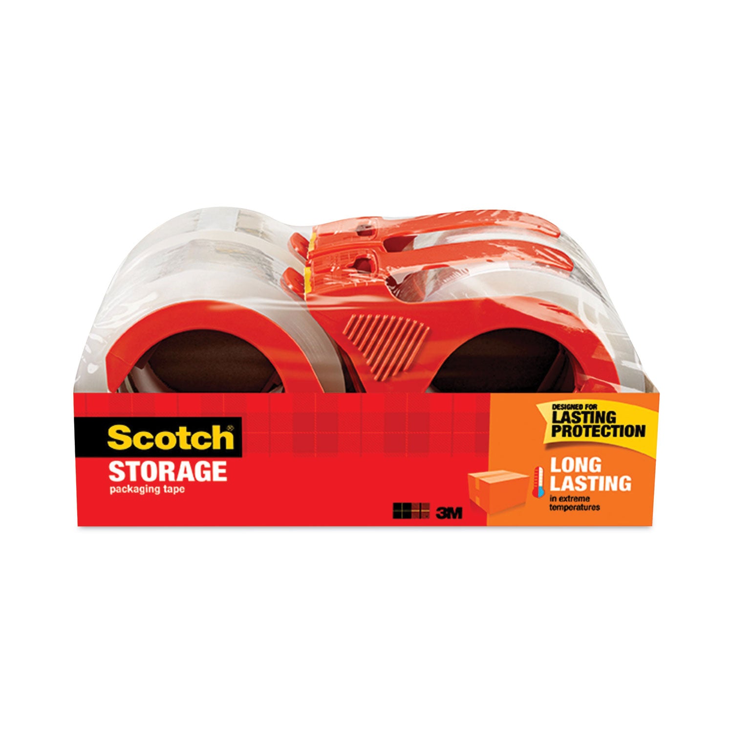 Scotch Long-Lasting Storage/Packaging Tape - 54.60 yd Length x 1.88" Width x 2.4 mil Thickness - 3" Core - Clear - Acrylic - Dispenser Included - For Mailing, Packing - 1 Pack