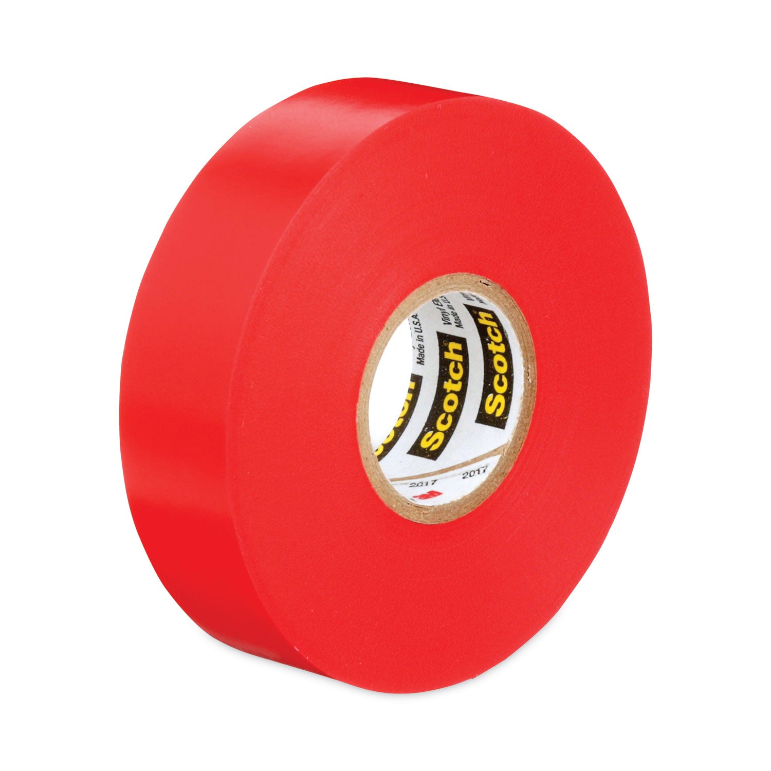 Scotch Insulating Tape - 22 yd Length x 0.75" Width - 3" Core - Red - Vinyl - Polyvinyl Chloride (PVC) Backing - Rubber Adhesive - For Identifying, Color Coding, Pipe, Electrical, Marking, Insulating - 1 Roll