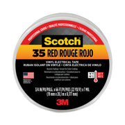 Scotch Insulating Tape - 22 yd Length x 0.75" Width - 3" Core - Red - Vinyl - Polyvinyl Chloride (PVC) Backing - Rubber Adhesive - For Identifying, Color Coding, Pipe, Electrical, Marking, Insulating - 1 Roll