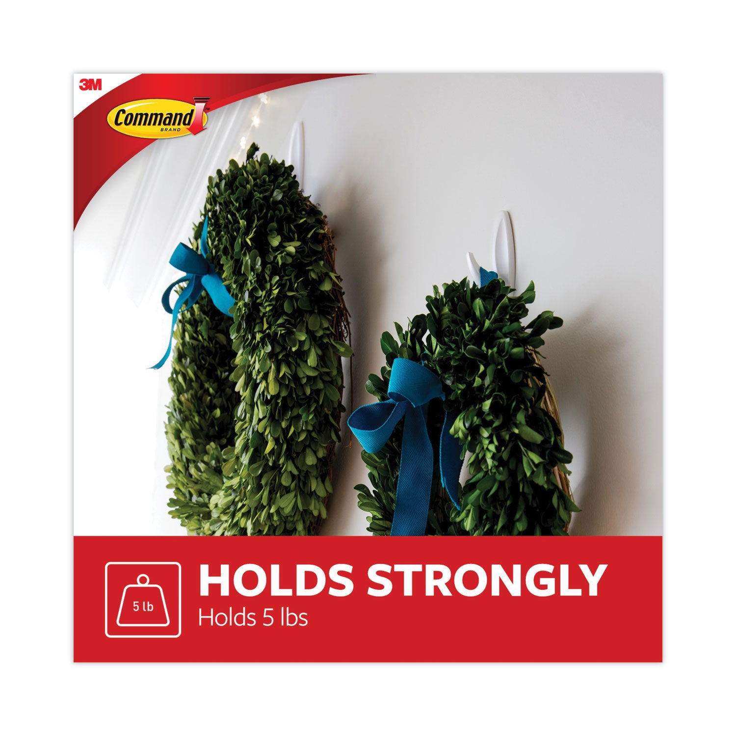 16 Large Hook - 5 lb (2.27 kg) Capacity - 4.1" Height x 0.6" Width - for Coat, Painted Surface, Smooth Surface, Tile, Glass, Metal, Wood, Jacket, Banner, Accessories, Backpack, ... - Plastic - White - 16 / Pack