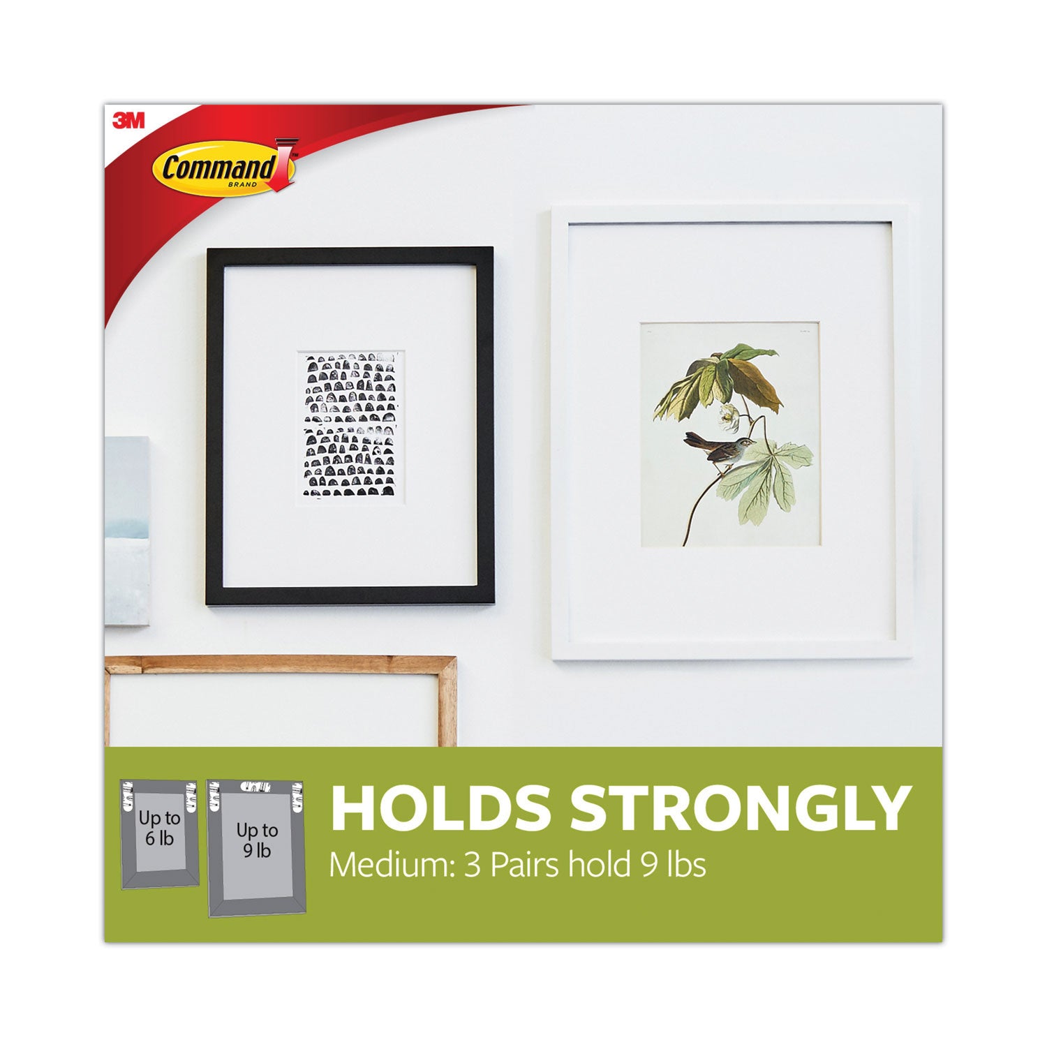 Command Mounting Strip - 5.63" Length x 5.19" Width - Rubber Resin, Paper - For Picture Hanging, Wall, Mounting - 132 - 132