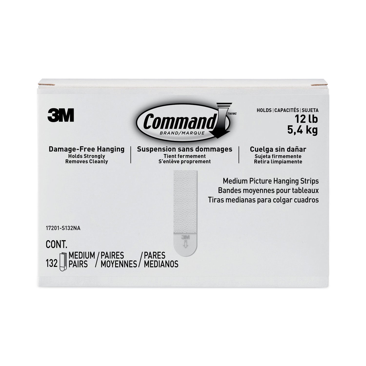 Command Mounting Strip - 5.63" Length x 5.19" Width - Rubber Resin, Paper - For Picture Hanging, Wall, Mounting - 132 - 132