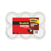 Scotch Commercial-Grade Shipping/Packaging Tape, Clear, 1.88" x 54.60 yd, 3.1 mil Thickness, 3" Core, Polypropylene Backing, Synthetic Rubber Resin, Moisture/Split/Water Resistant, 1 Pack
