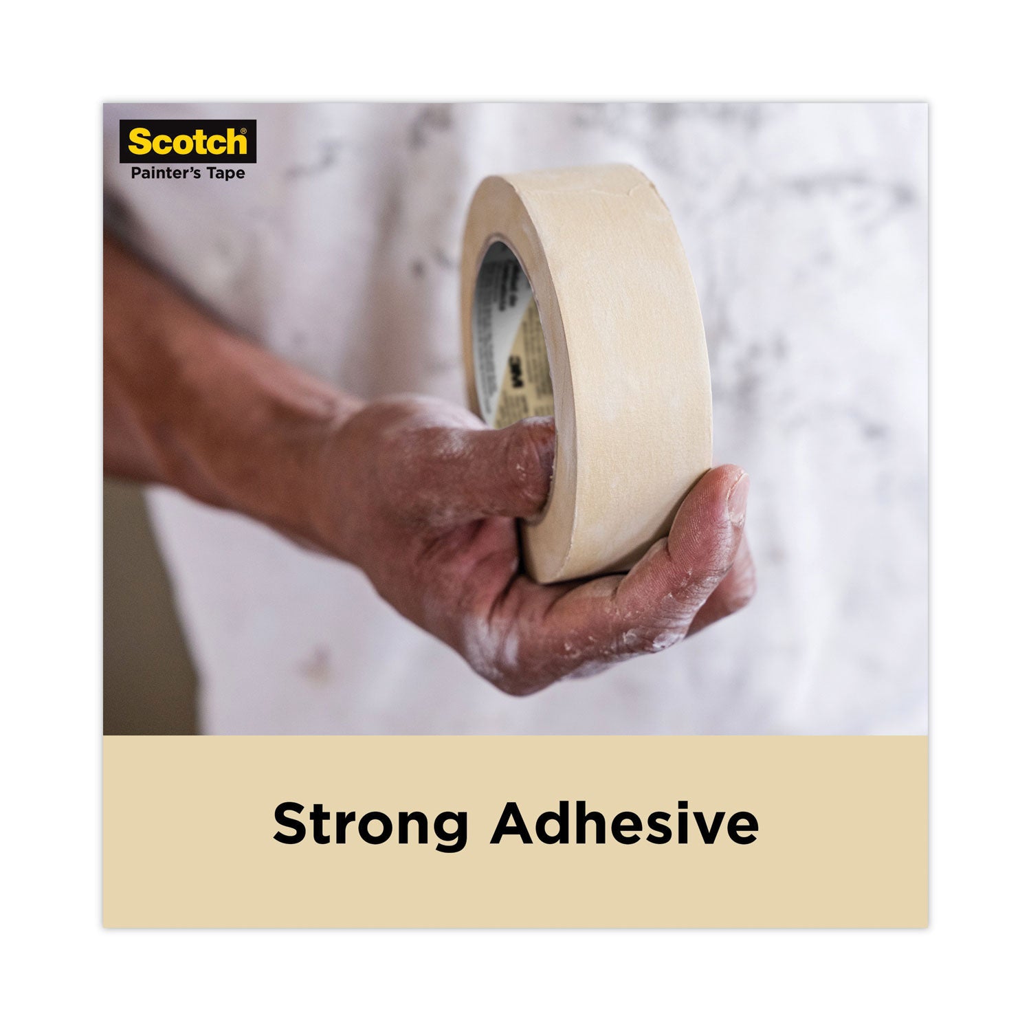 Commercial-Grade Masking Tape For Production Painting, 3" Core, 0.7" X 60 Yds, Natural