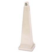 GroundsKeeper Cigarette Waste Collector, Pyramid, 1 gal, 12.25 x 39.75, Beige