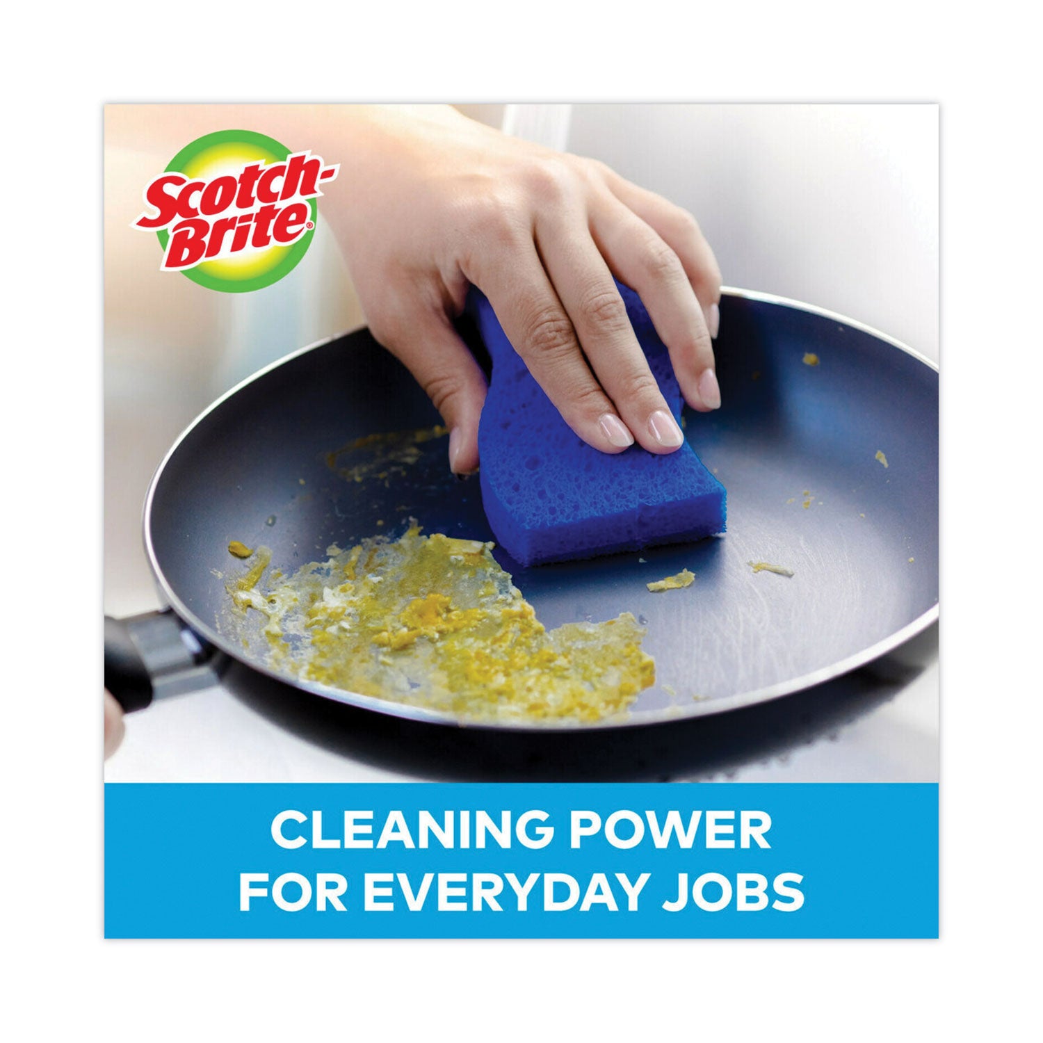 Non-Scratch Multi-Purpose Scrub Sponge, 4.4 X 2.6, 0.8" Thick, Blue, 3/pack