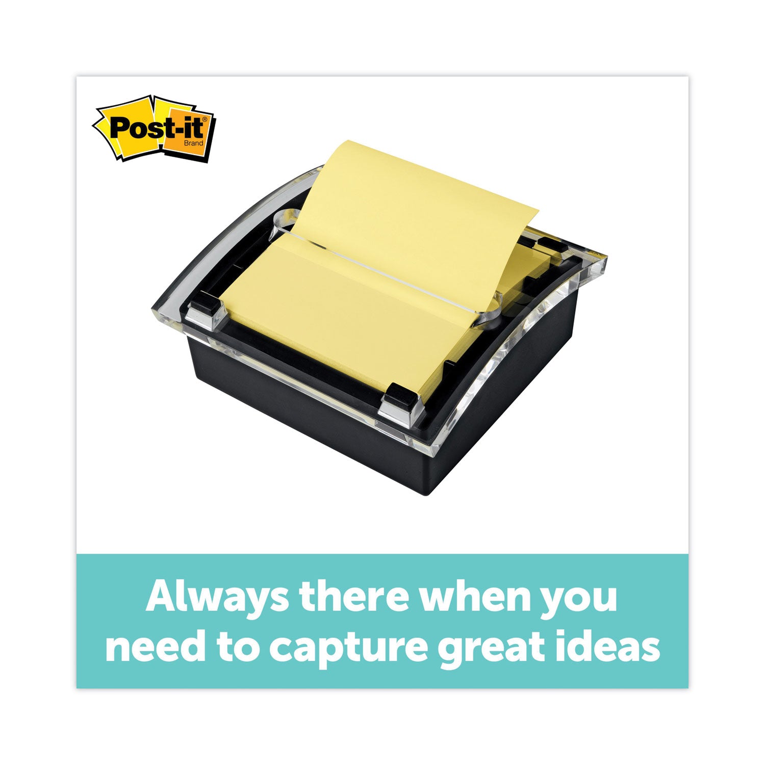 Post-it&reg; Greener Dispenser Notes - 1200 - 3" Flag/Note Width x 3" Flag/Note Length - Square - 100 Sheets per Pad - Unruled - Yellow - Paper - Self-adhesive, Repositionable, Non-smearing - Recycled - 1 Pack