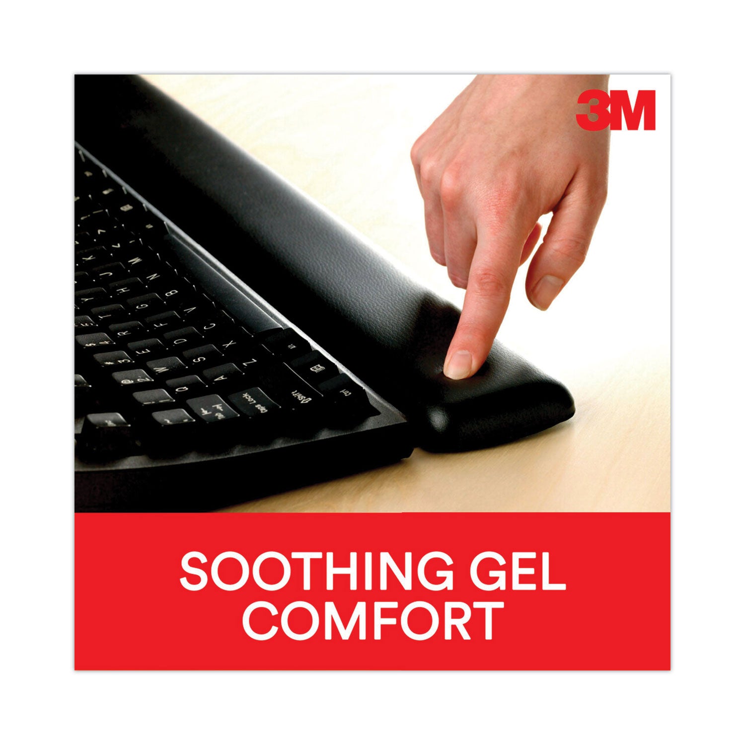 3M Gel Wrist Rest - 2.50" Height x 25" Width - Black - 1 Each