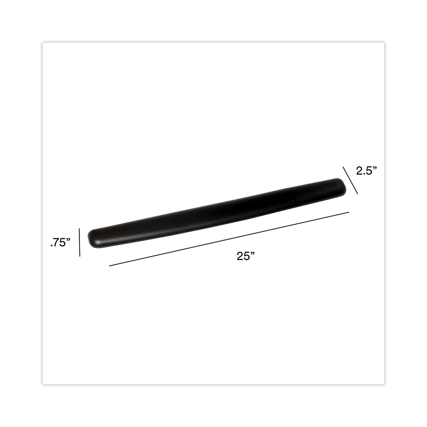 3M Gel Wrist Rest - 2.50" Height x 25" Width - Black - 1 Each