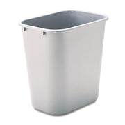 Rubbermaid Commercial 28 QT Medium Deskside Wastebasket - 7 gal Capacity - Rectangular - Durable, Dent Resistant, Rust Resistant, Easy to Clean - 15" Height x 10.5" Width x 14.5" Depth - Plastic - Gray - 1 Each