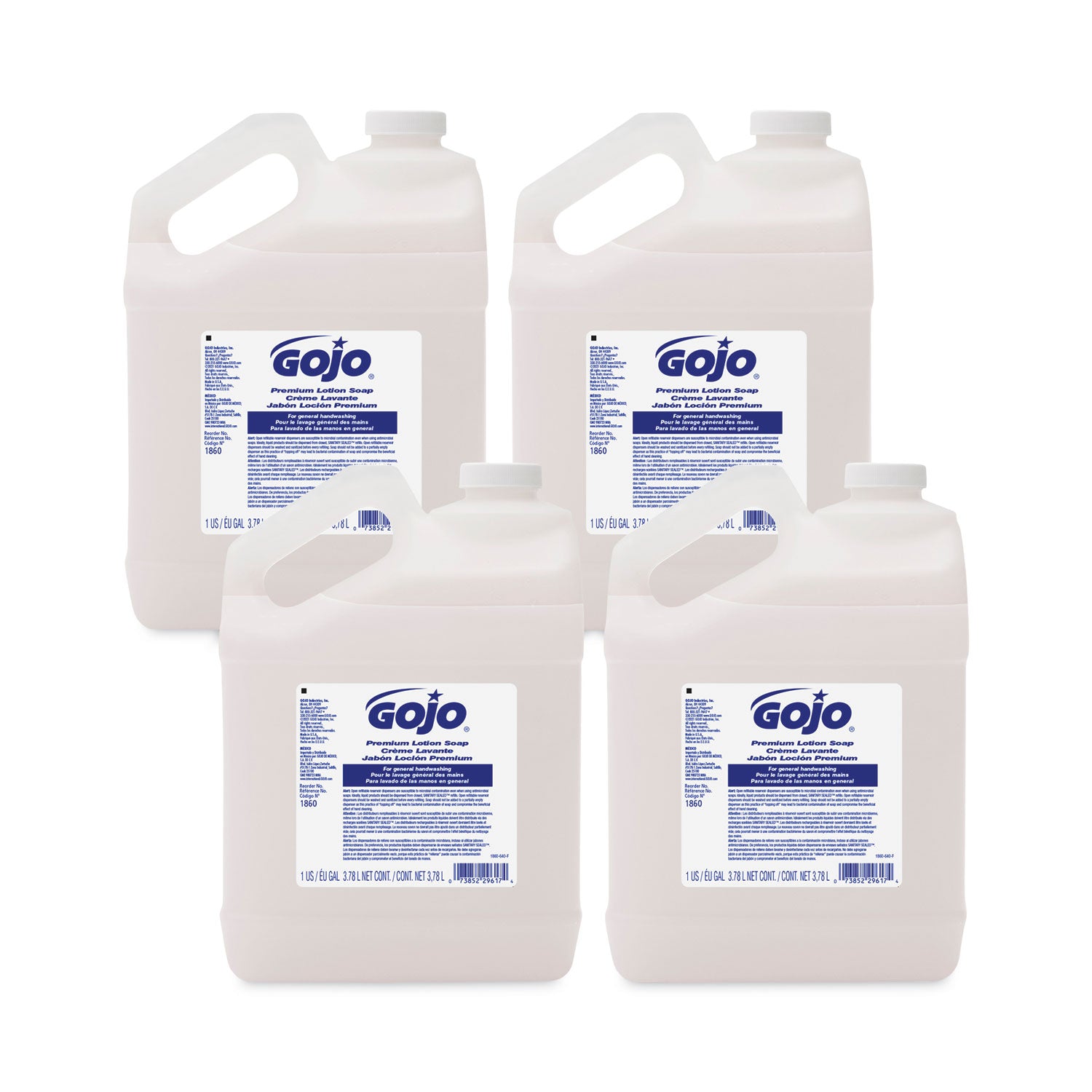 White Premium Lotion Soap Refill, Waterfall Scent, 1 gal, 4/Carton