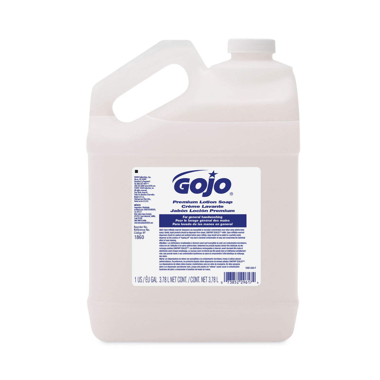 White Premium Lotion Soap Refill, Waterfall Scent, 1 gal, 4/Carton