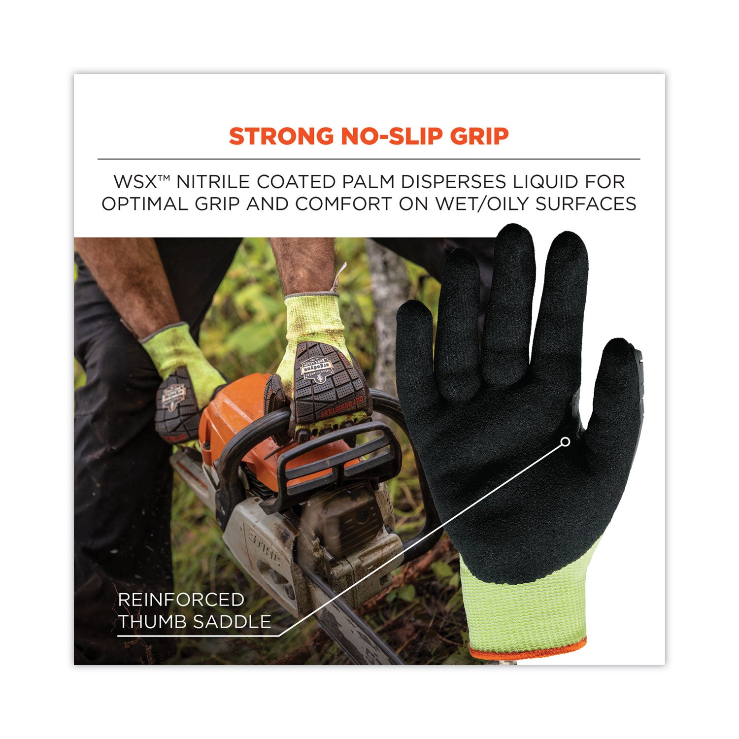 Ergodyne ProFlex 7141 Nitrile-Coated DIR Level 4 Cut-Resistant Gloves, Extra Large, Lime, 2/Pair, 12 Pairs per Carton