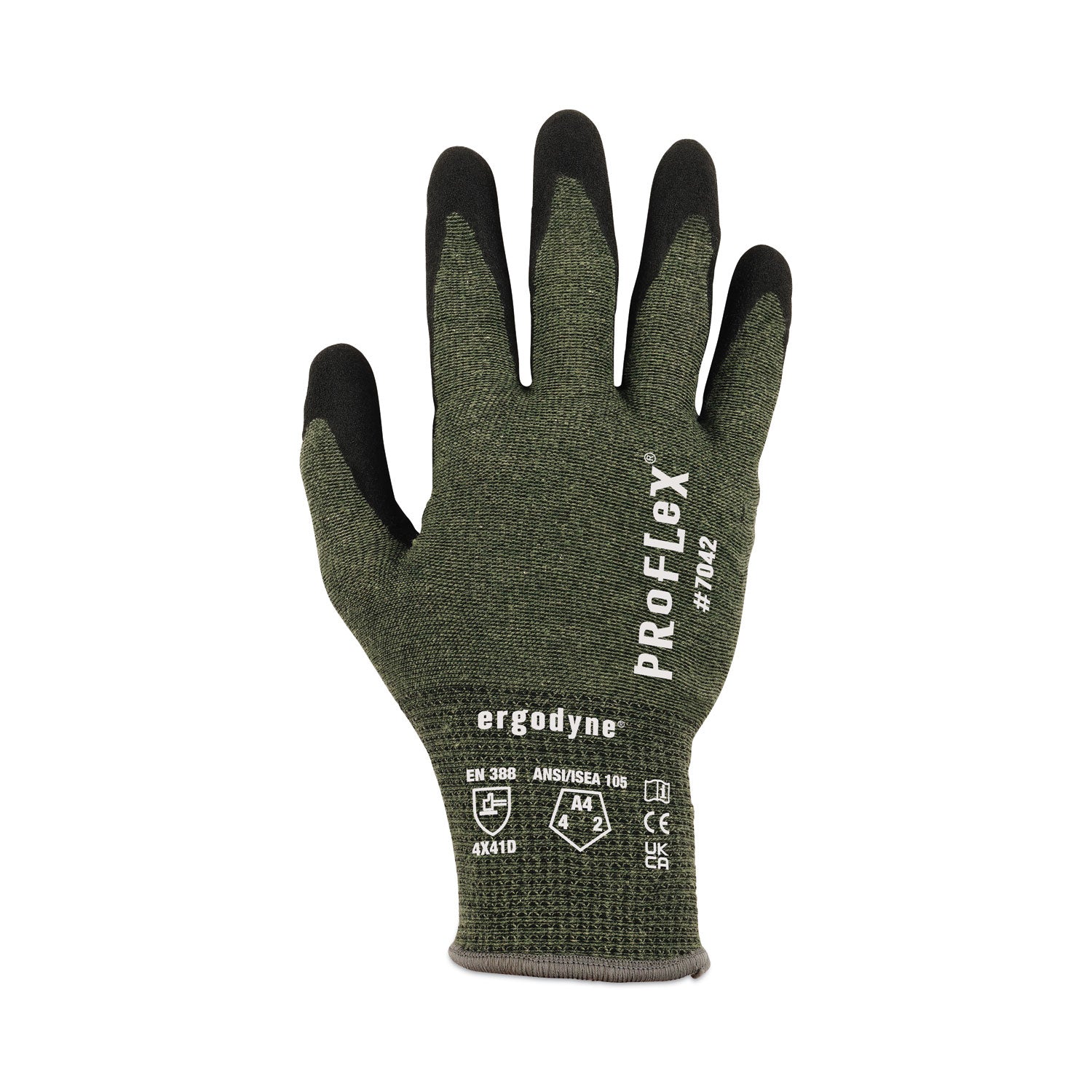 ProFlex 7042 ANSI A4 Nitrile-Coated CR Gloves, Green, Medium, Pair
