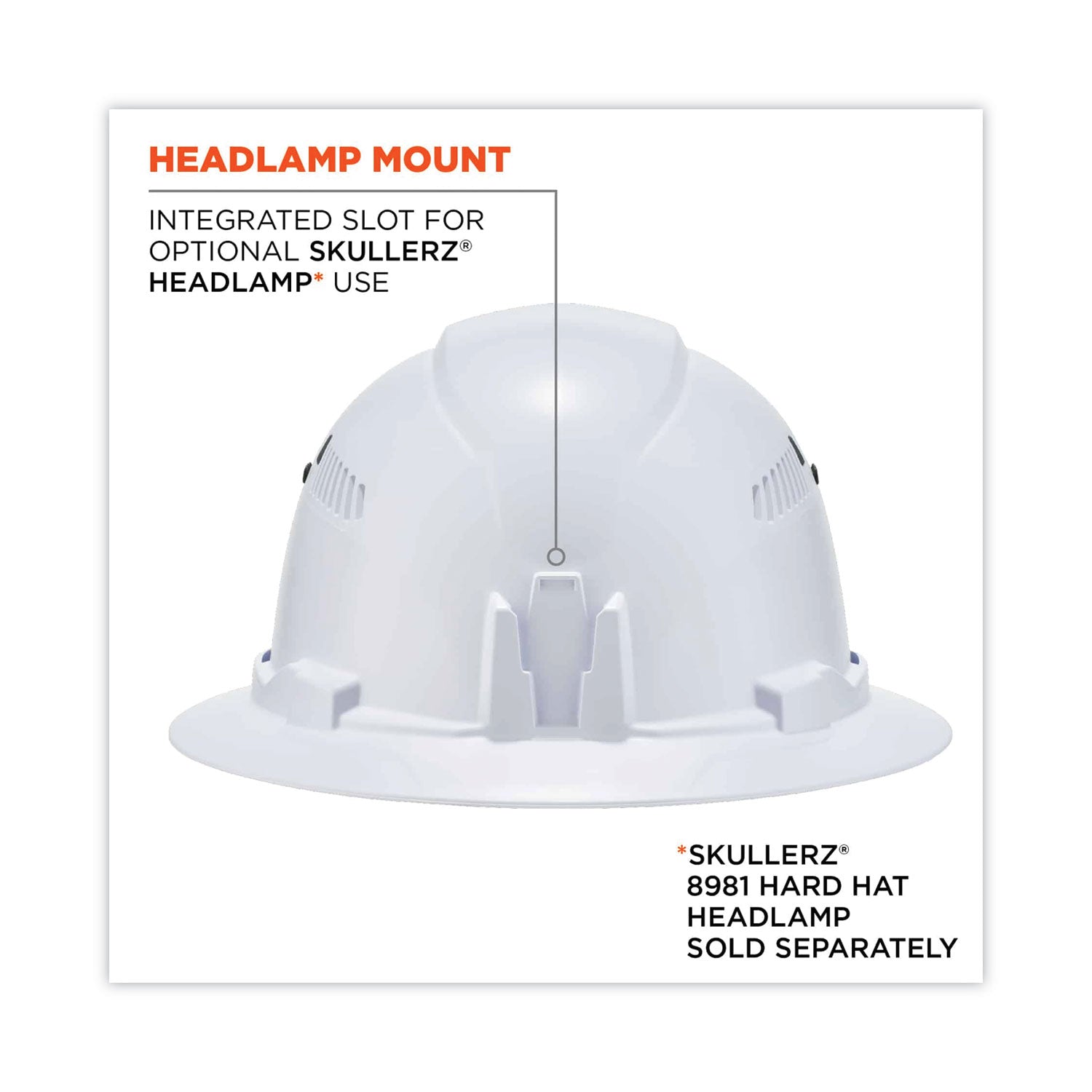 Ergodyne 8973 Class C Full Brim Hard Hat, White, White