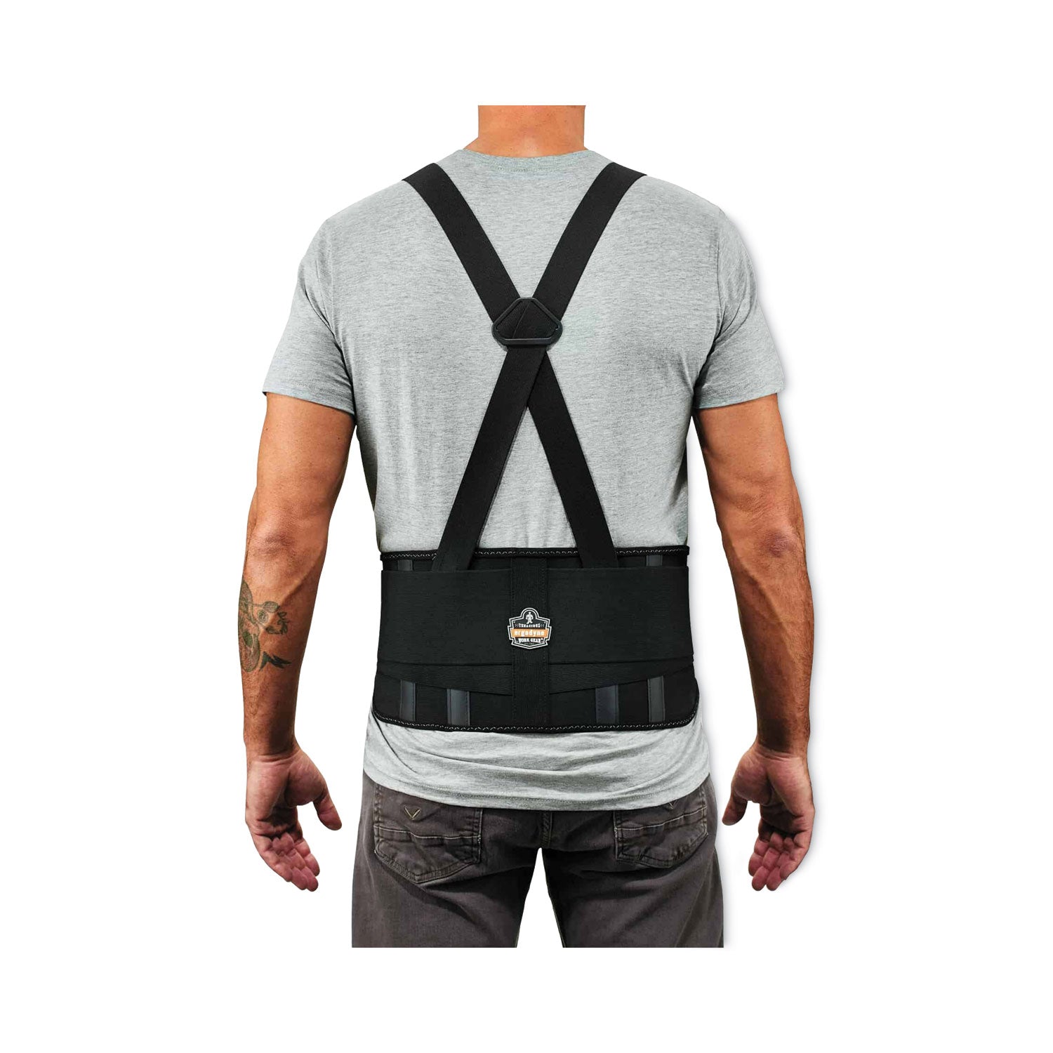 Ergodyne ProFlex 1625 Elastic Back Support Brace - 42" to 46" Waist Size - Black - Elastic, Polypropylene, Rubber - 1 Each