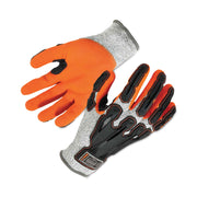 Ergodyne ProFlex 922CR Dorsal Cut-Resistant Gloves, Large, 6.25" Length, Nitrile Coating, Gray, HPPE/Nylon Spandex, Impact & Abrasion Resistant, Superior Grip, High Visibility, 2 Pairs