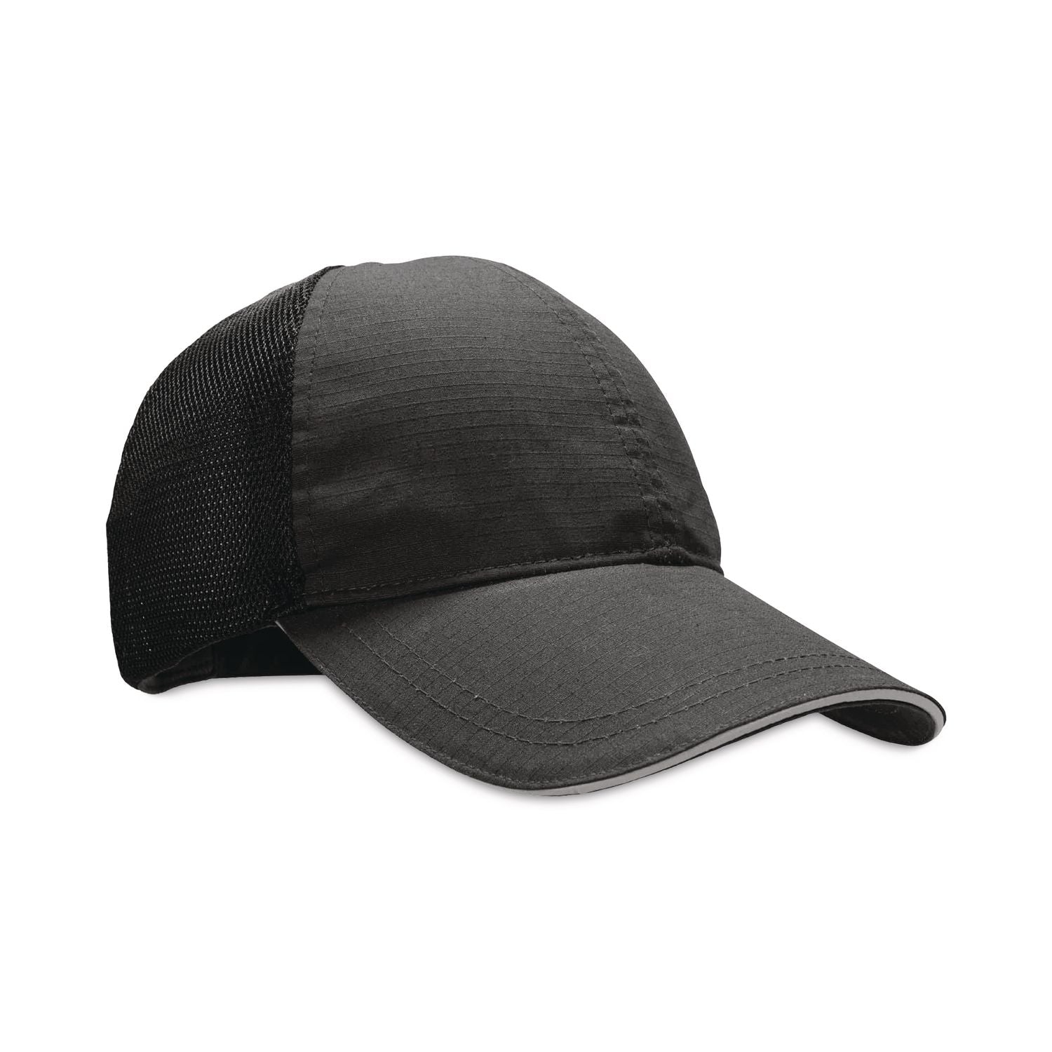 Ergodyne Skullerz 8946 Standard Baseball Cap with Insert, One Size, Black, Reflective, Adjustable, Breathable, Lightweight, Comfortable, Machine Washable, Hook & Loop Closure, Mesh Back, 1 Each