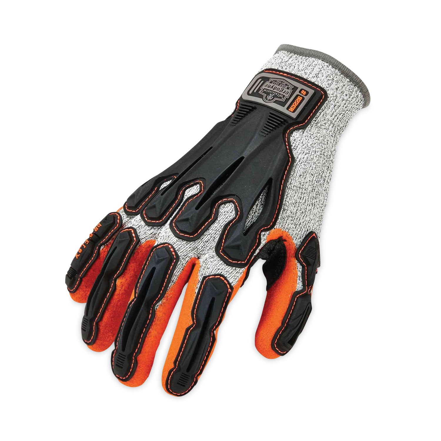 Ergodyne ProFlex 922CR Dorsal Cut-Resistant Gloves, XXL, 6.25" Length, Nitrile Coated, Gray, HPPE/Nylon Spandex, Impact & Abrasion Resistant, Superior Grip, High Visibility, 2 Pairs