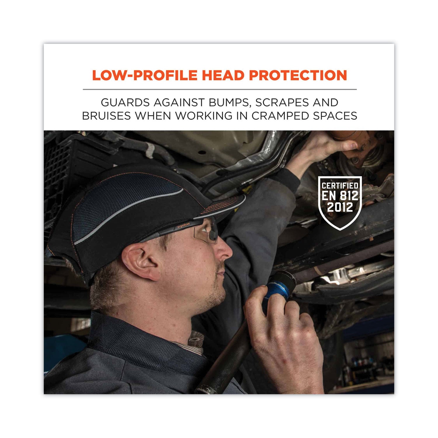 Ergodyne 8950 Bump Cap Hat - Recommended for: Industrial, Mechanic, Factory, Home, Baggage Handling - Bump, Scrape, Head Protection - Blue - Comfortable, Impact Resistant, Machine Washable, Removable - 1 Each