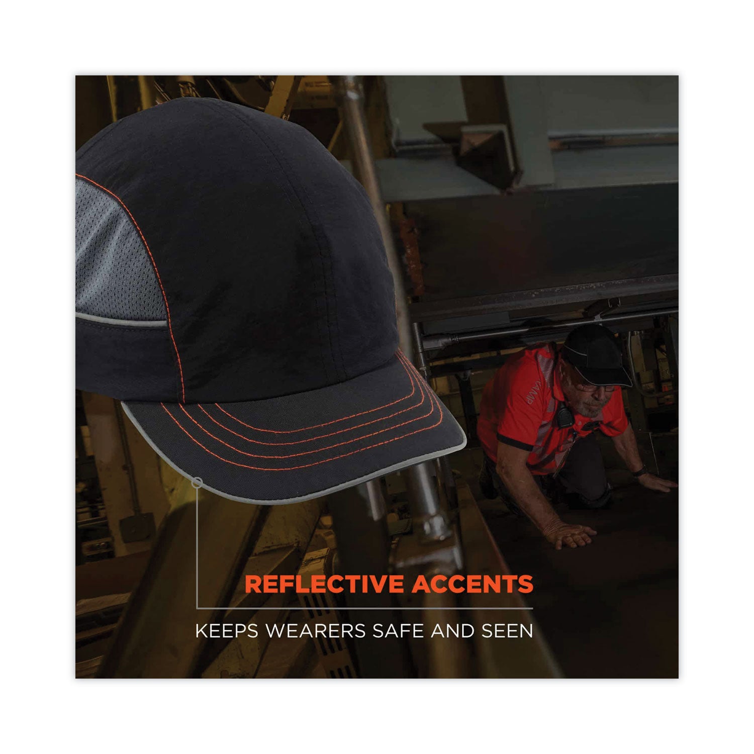 Ergodyne Skullerz 8950XL Bump Cap Hat, X-Large, Black, Impact Resistant, Comfortable, Machine Washable, Removable Insert, 1 Each