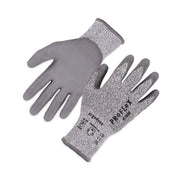 Ergodyne 7030 PU-Coated Cut-Resistant Gloves, Medium, Gray, HPPE/Nylon Spandex, Polyurethane Palm, Touchscreen Capable, 2 Pairs per Pack