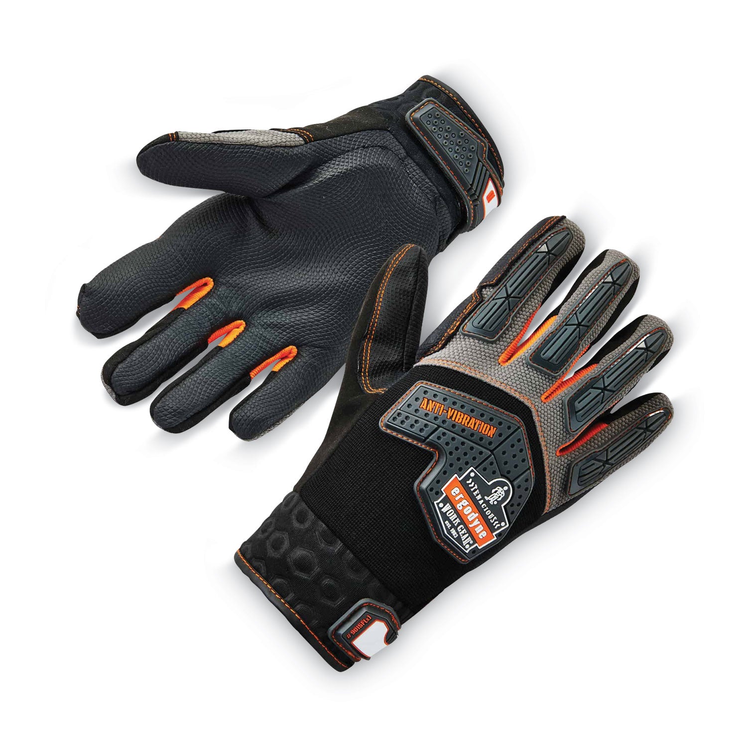 Ergodyne ProFlex 9015F(x) Anti-Vibration Gloves, XXL, Black, 3" Thickness, 13" Length, Padded Palm, Impact Resistant, Reinforced Thumb, Breathable, 2 Pairs